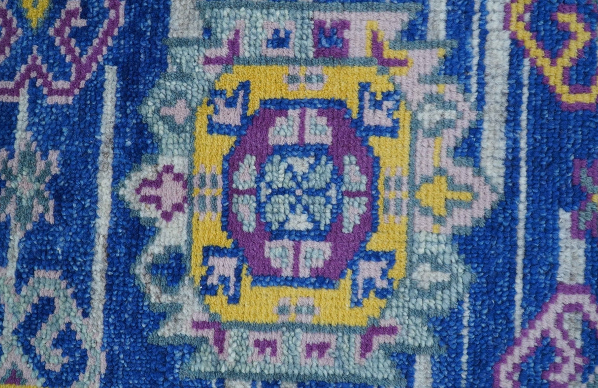 Blue Transitional Design 2x3 Hand knotted Wool Area Rug