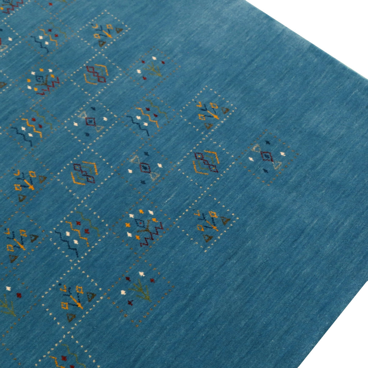 Blue Tribal Design Hand Loomed Wool Area Rug