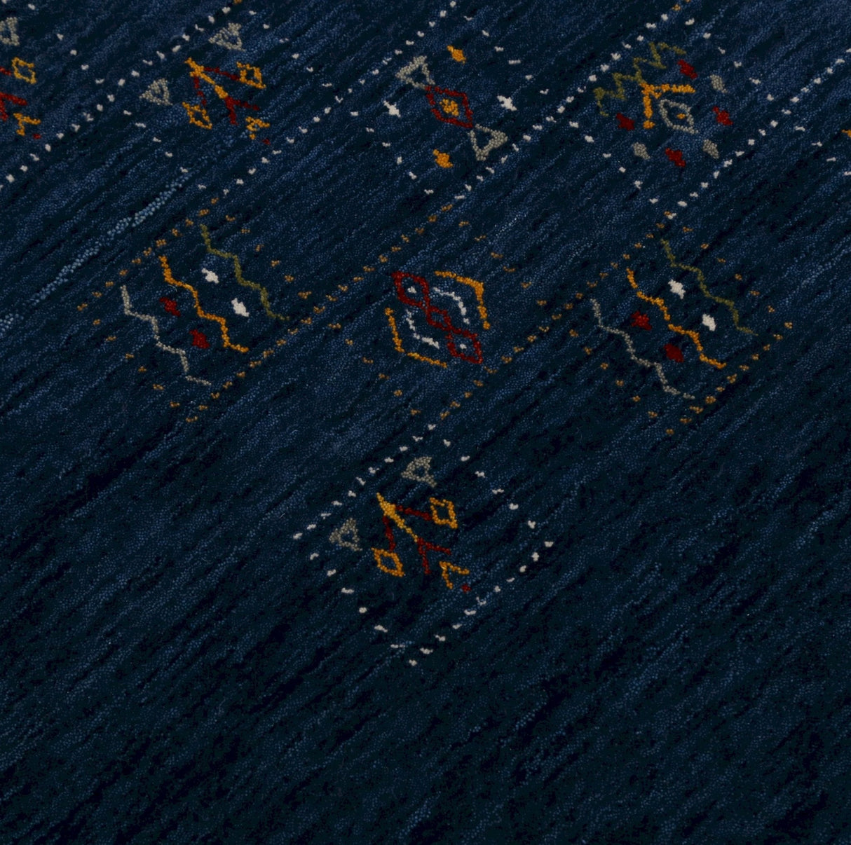 Blue Tribal Design Hand Loomed Wool Area Rug