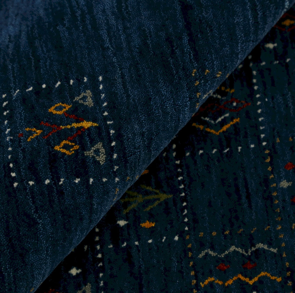 Blue Tribal Design Hand Loomed Wool Area Rug