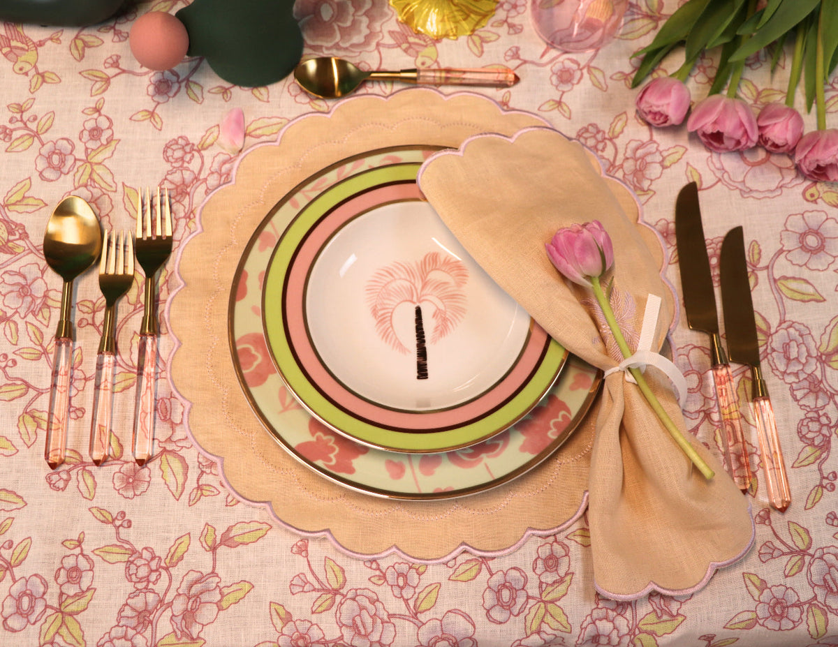 Blush Buttercream Linen Napkins – Set of 4