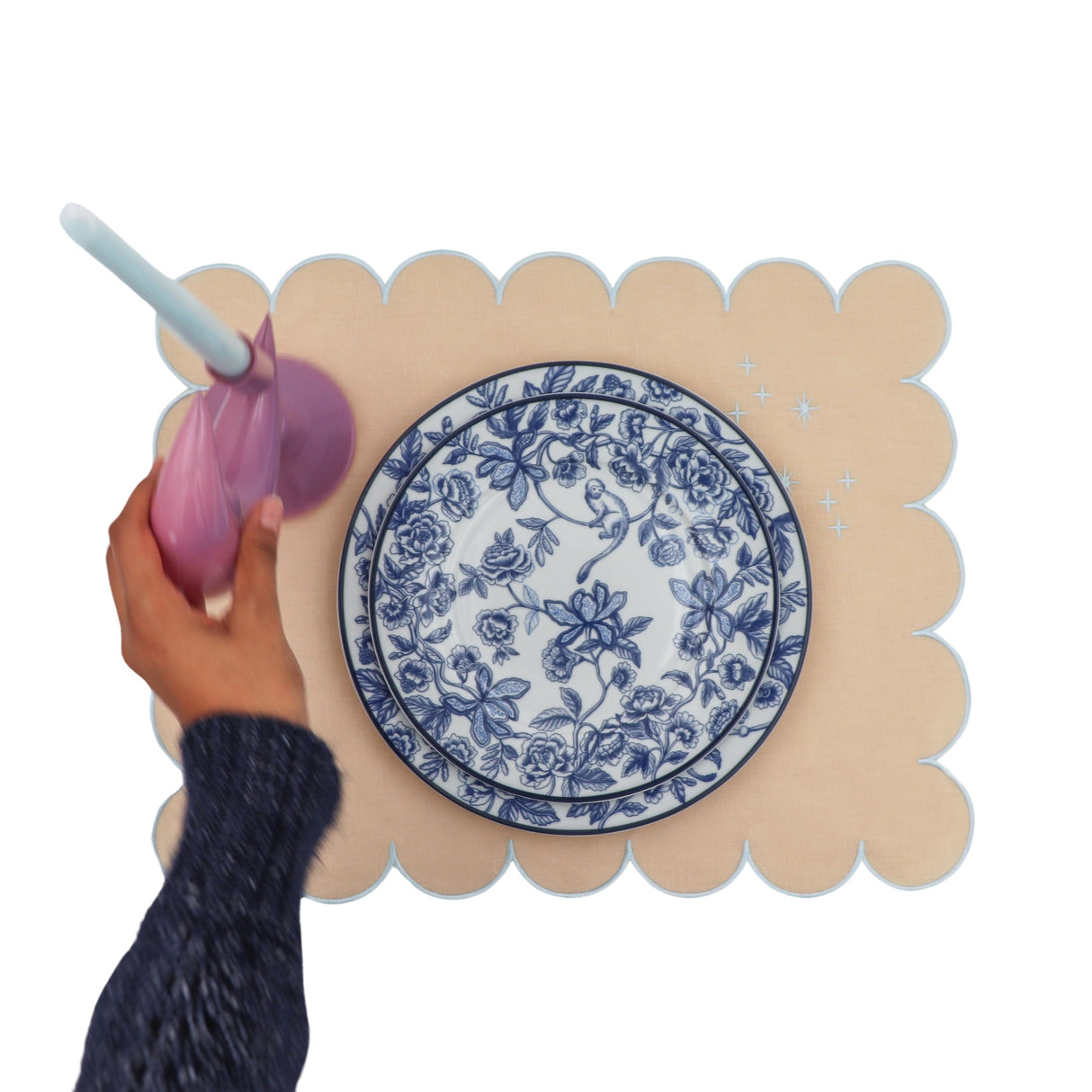 Bombay Blue Dinner Plate - Set of 4 (+1 Bonus Plate)-Dinner Plate-Parc Decor