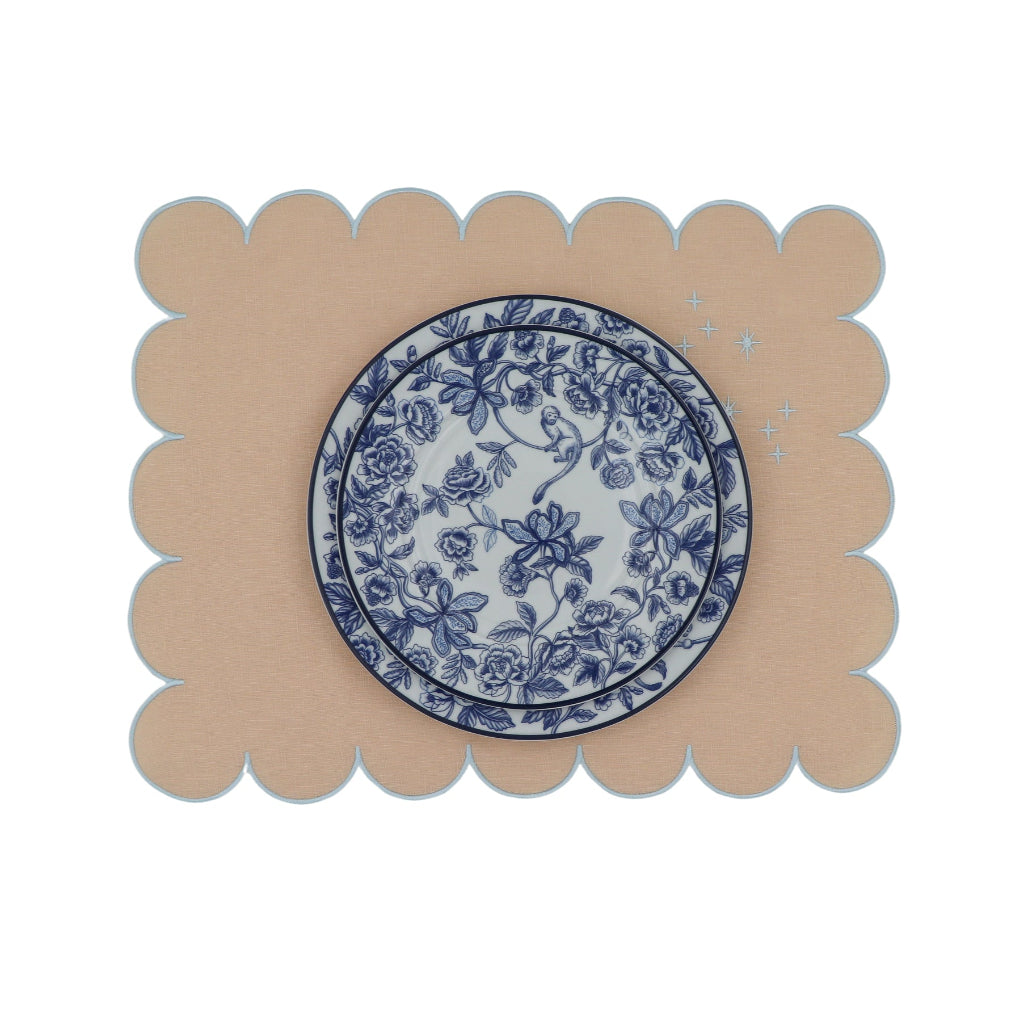 Bombay Blue Porcelain Dinner Plates – Set of 4 (+1 Bonus Plate)