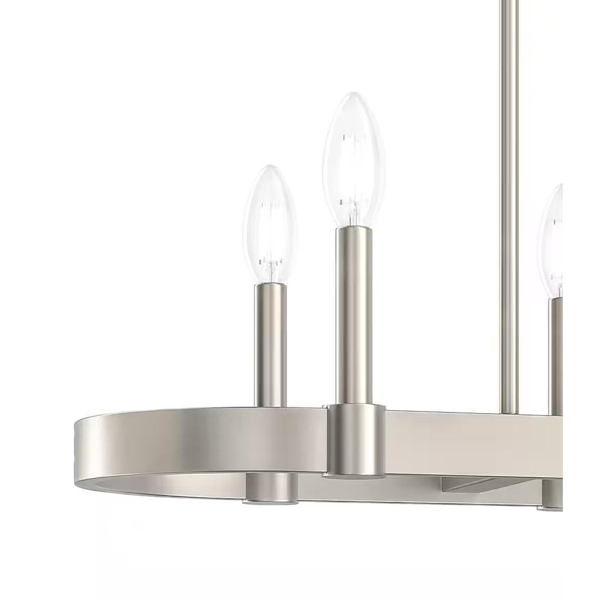 Brene 28"W 6-light Linear Farmhouse Chandelier by Kichler Brushed Nickel Finish