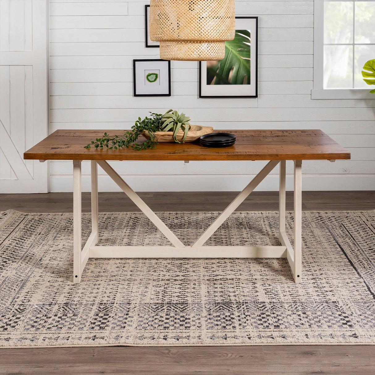 Brennan Solid Wood Trestle Dining Table-Dining / Kitchen-Parc Decor