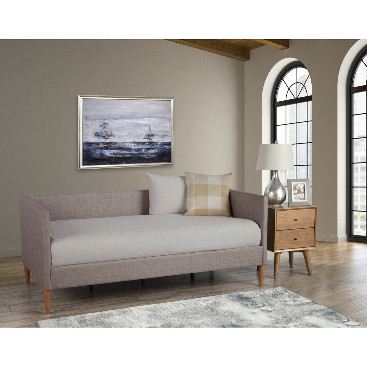 Britney Daybed, Dark Grey Linen-Beds-Parc Decor