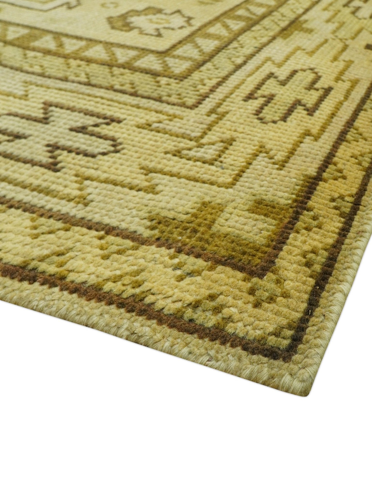 Brown And Beige Modern Traditional Design 5x8 Hand Knotted Wool Area Rug