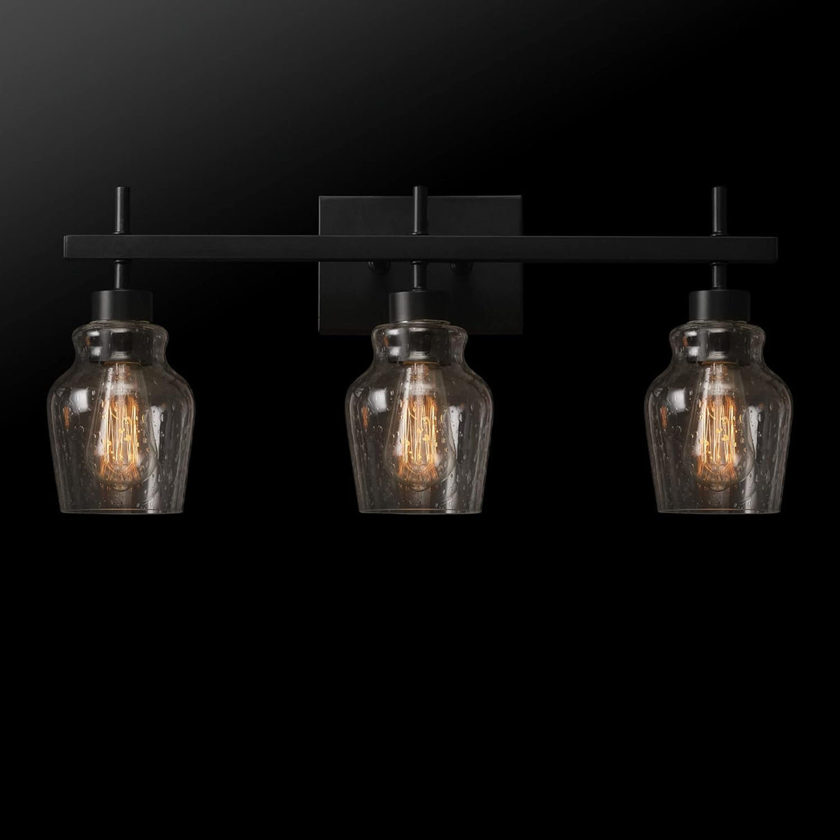 Bunbury 5-Piece "All-in-One" Bathroom Set, Matte Black, 3-Light Vanity Light Combo