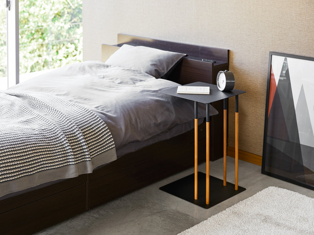 C Side Table (22" H) - Steel + Wood