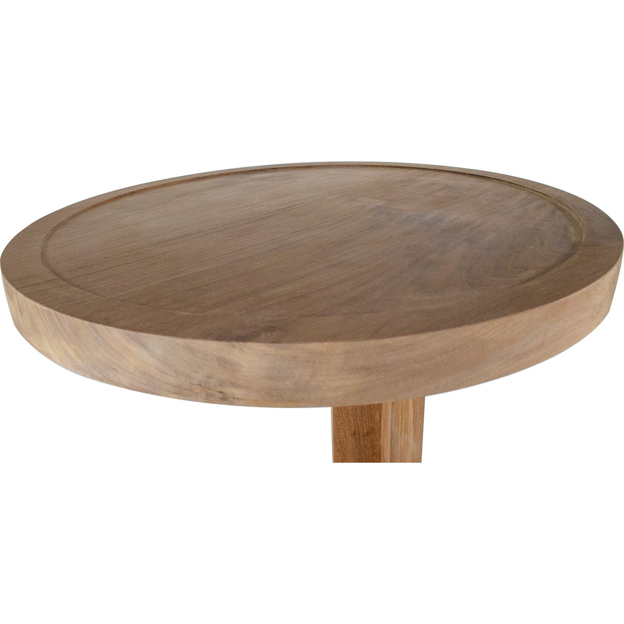 Cabo Natural Teak C Shaped Side Table-Parc Decor