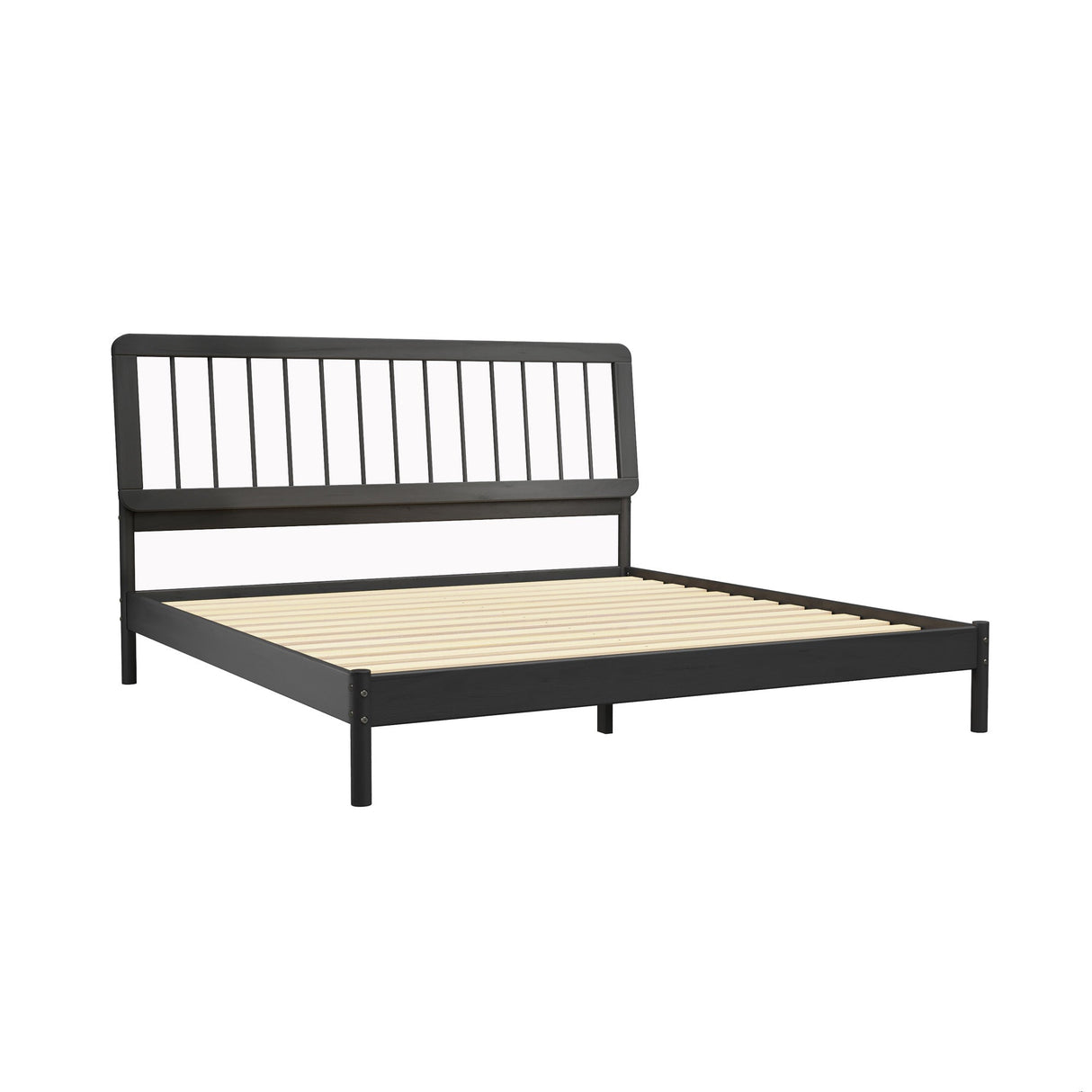 Cama Mid-Century Modern Solid Wood Spindle Bedframe-Bedroom-Parc Decor