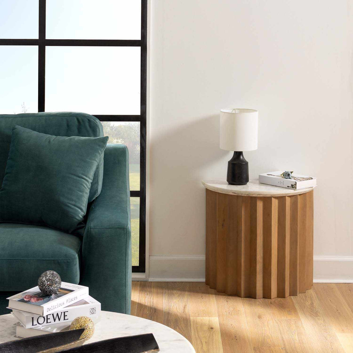 Canayan Black and Natural Resin Table Lamp-Lighting-Parc Decor