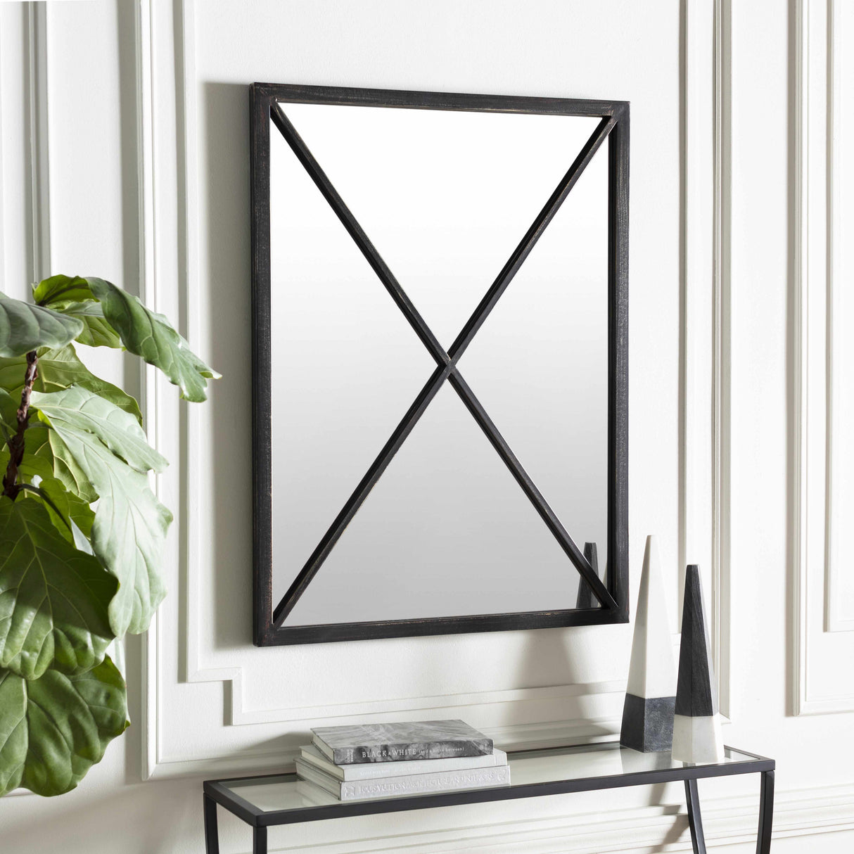 Candon Black Framed Mirror-Mirrors-Parc Decor