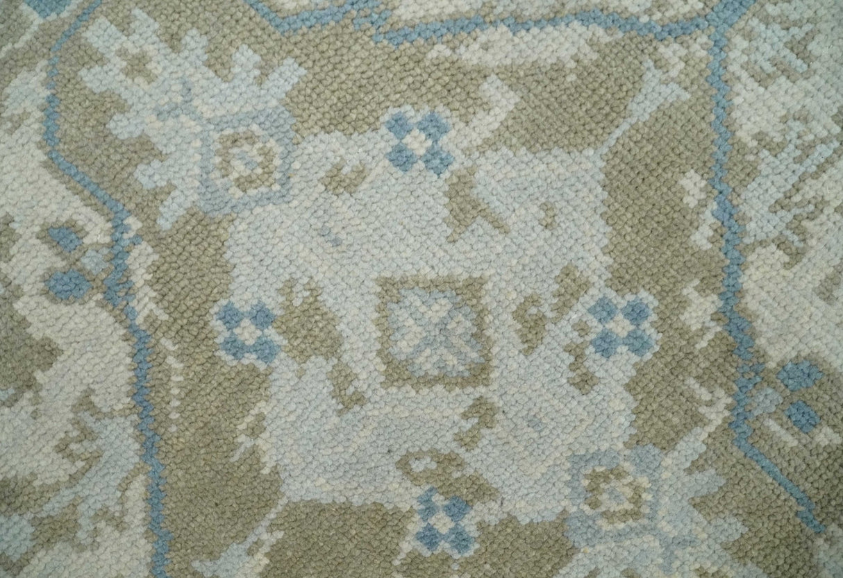 Cappadocia Rug 8x10 Hand Knotted Turkish Blue, Beige and Ivory Traditional Antique Persian Low Pile Area Rug | AC31810
