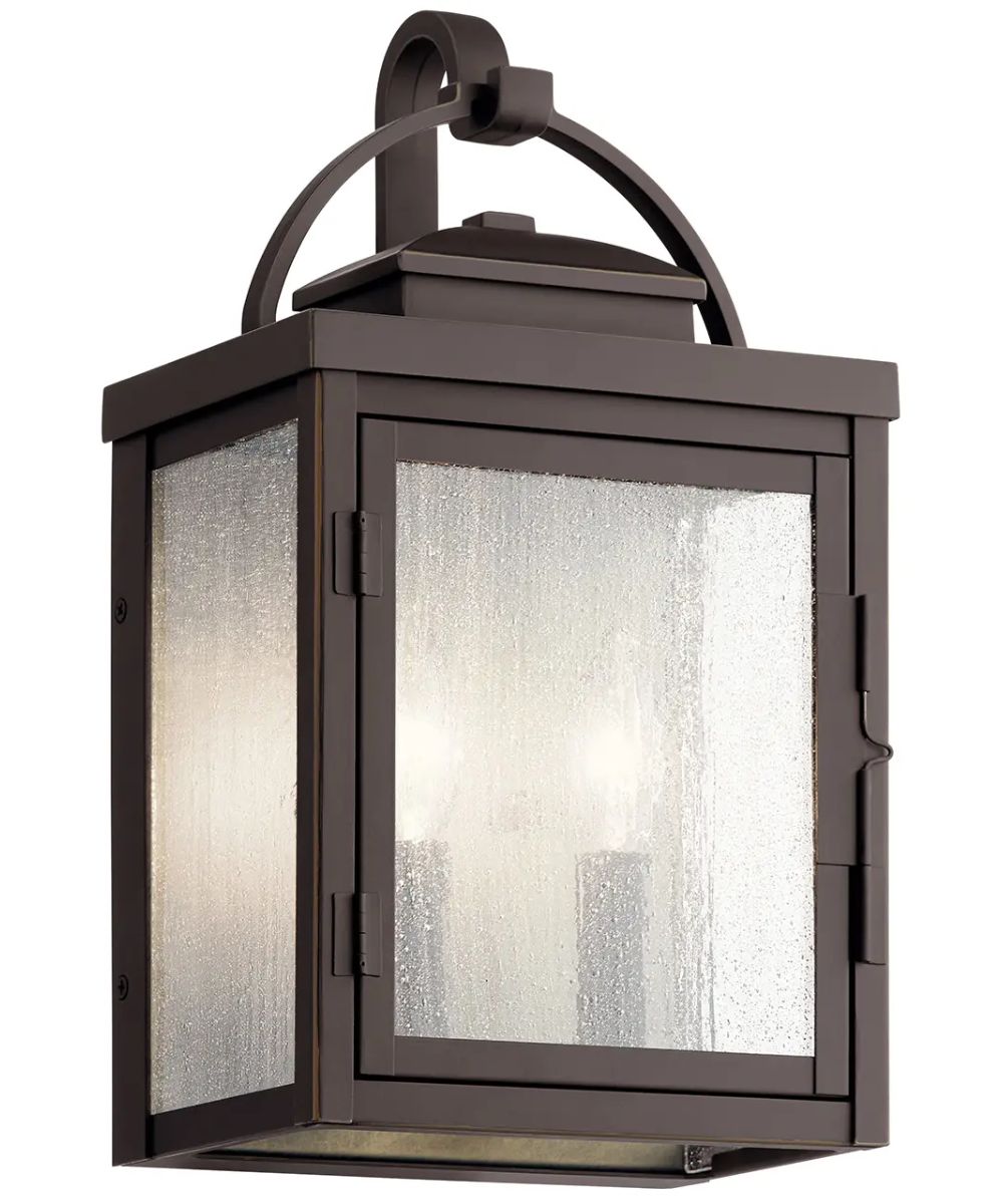 Carlson 15"H 2-Light Bronze Finish Outdoor Wall Lantern by Kichler