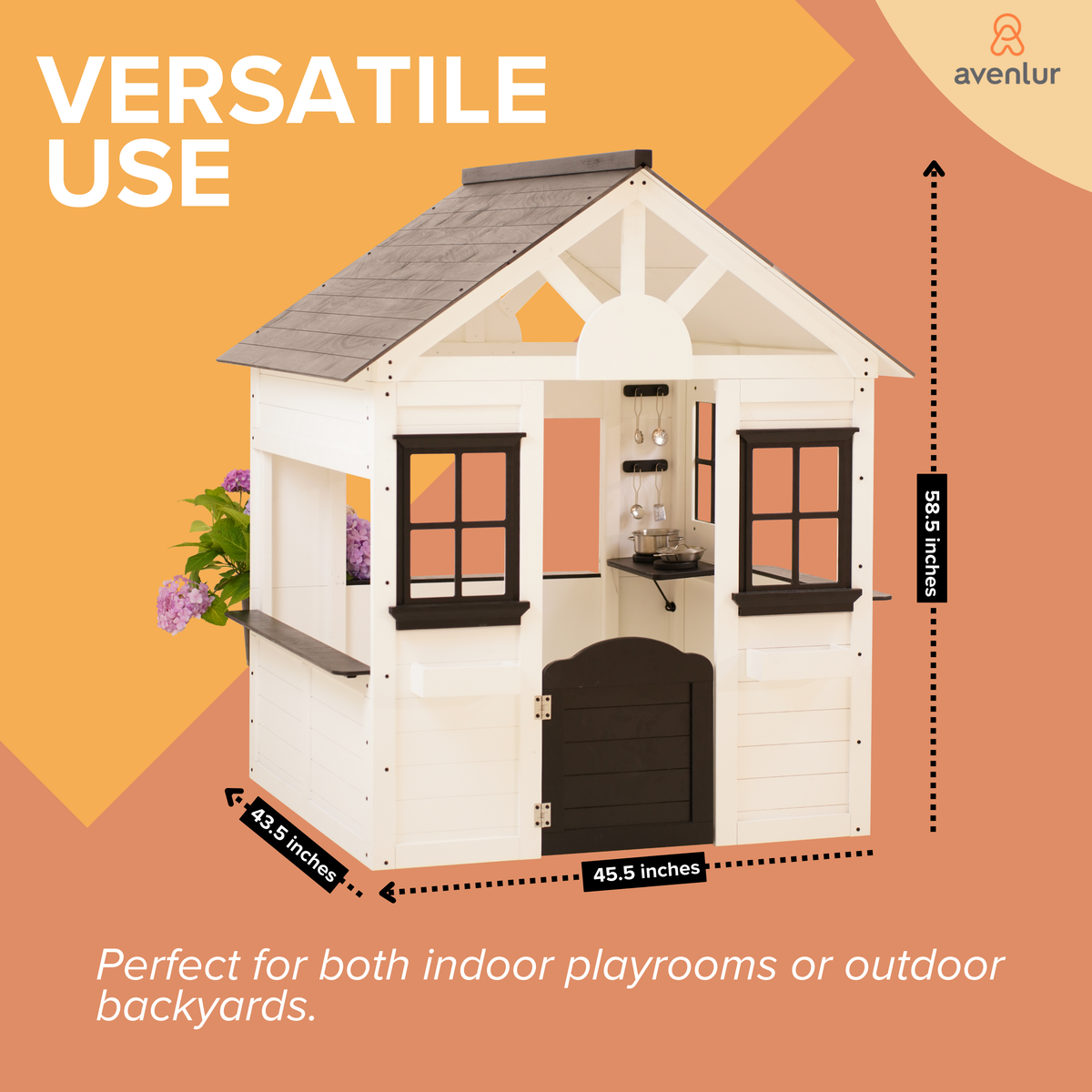 Casa | Modern White Wooden Playhouse for Kids, Indoor & Outdoor