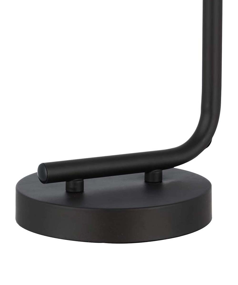 Catalina 19"H 1-Light Down Bridge Oil Rubbed Bronze Finish Table Lamp with White Linen Drum Shade-Table Lamp-Parc Decor