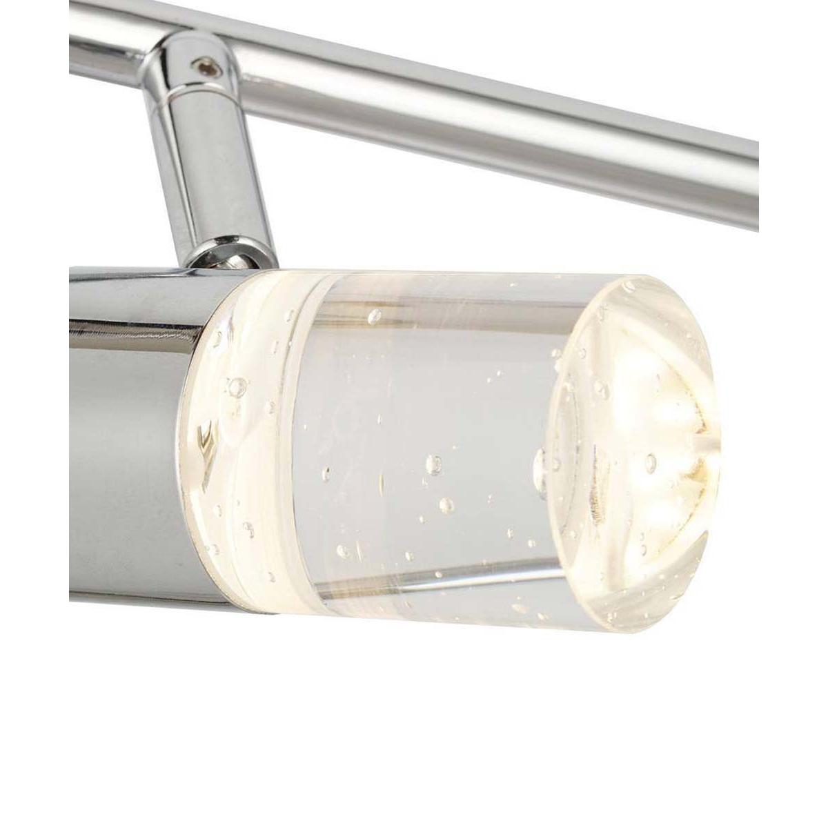 Catalina 19"W 3-Light LED Track Bar Light Fixture Brushed Nickel with Bubble Glass Shades
