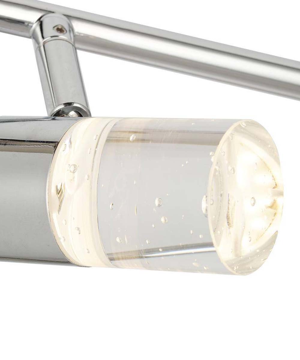Catalina 19"W 3-Light LED Track Bar Light Fixture Brushed Nickel with Bubble Glass Shades-Semi Flush Mount-Parc Decor