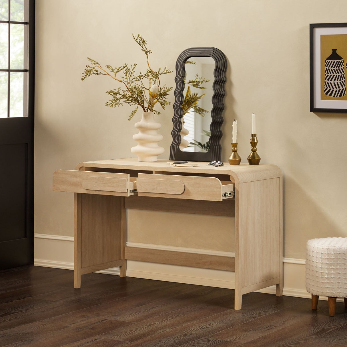 Chantelle Modern Curved Writing Desk-Home Office-Parc Decor