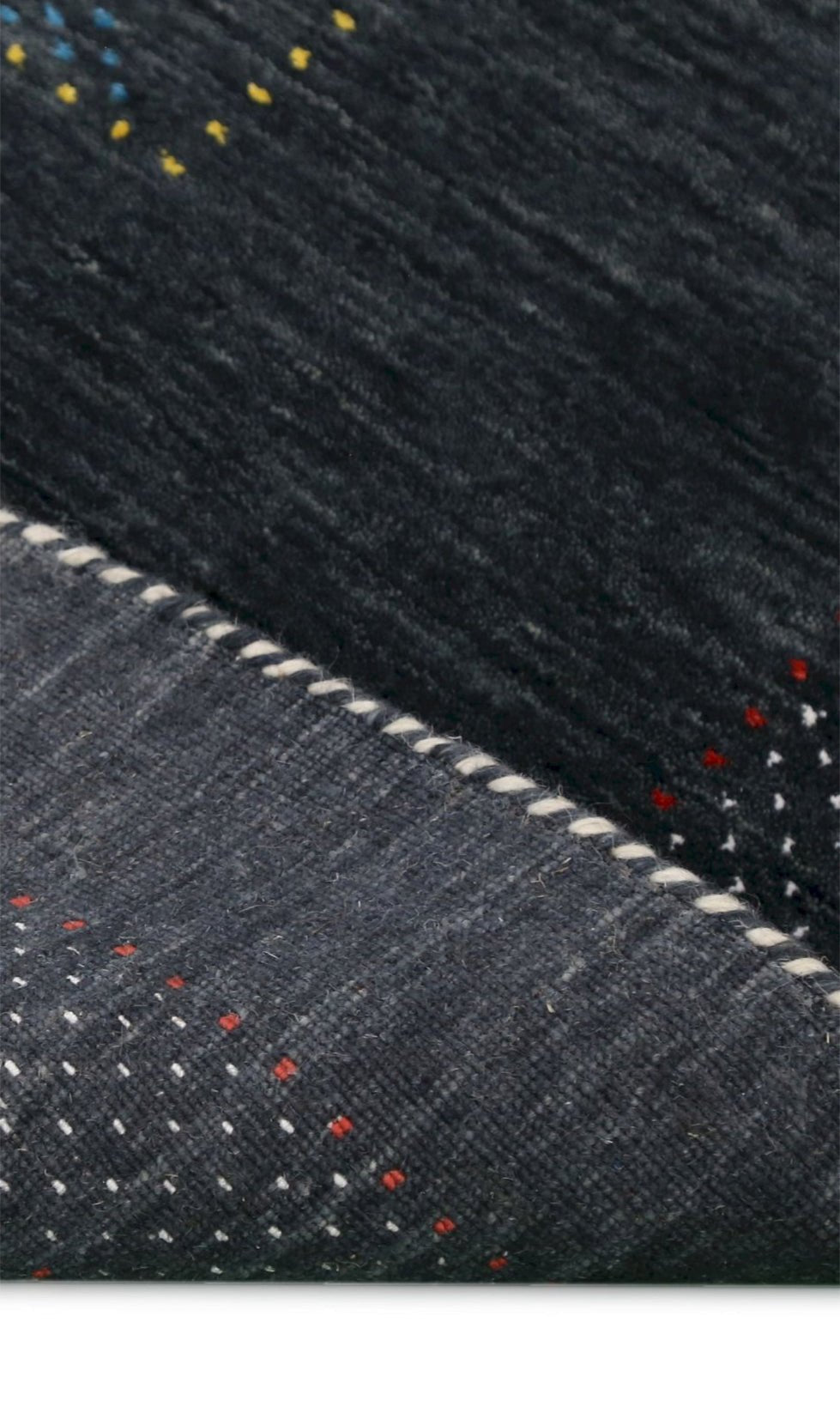 Charcoal Center Pattern Hand Loomed Wool Area Rug