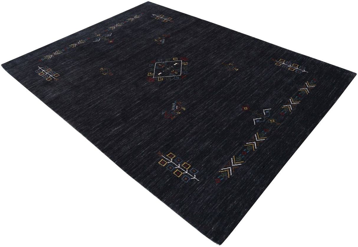 Charcoal Tribal Center Medallion Hand Loomed Wool Area Rug