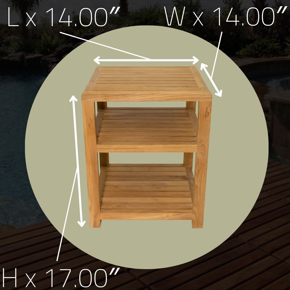 Charleston Natural Teak Spa/Bathroom Under Sink Storage Bench-Parc Decor