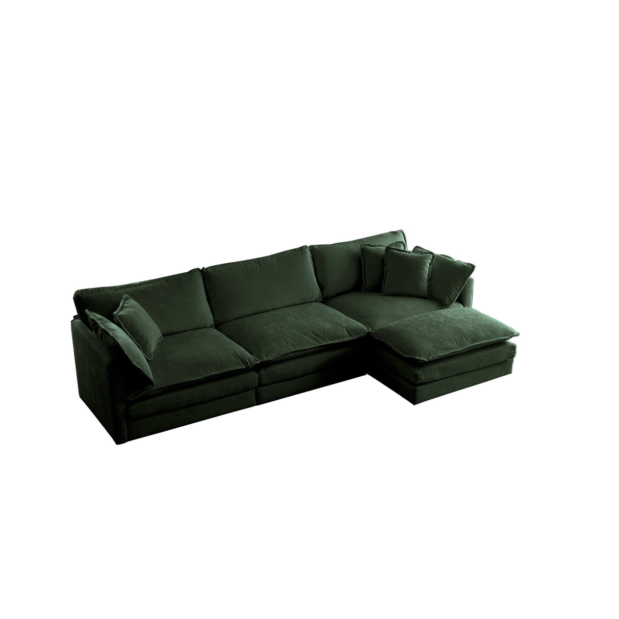 Chenille Modular Cloud Couch with L-Shaped Sectional and Ottoman-sofa-Parc Decor