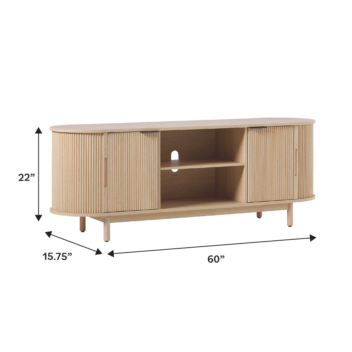 Chloe Modern Reeded TV Stand-Entertainment-Parc Decor