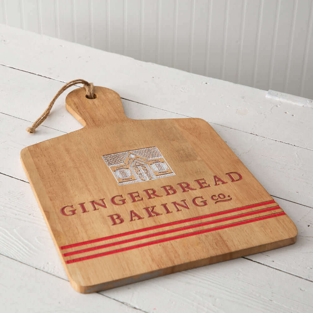 Christmas "Gingerbread Baking Co." Wooden Cutting Board-Storage-Parc Decor