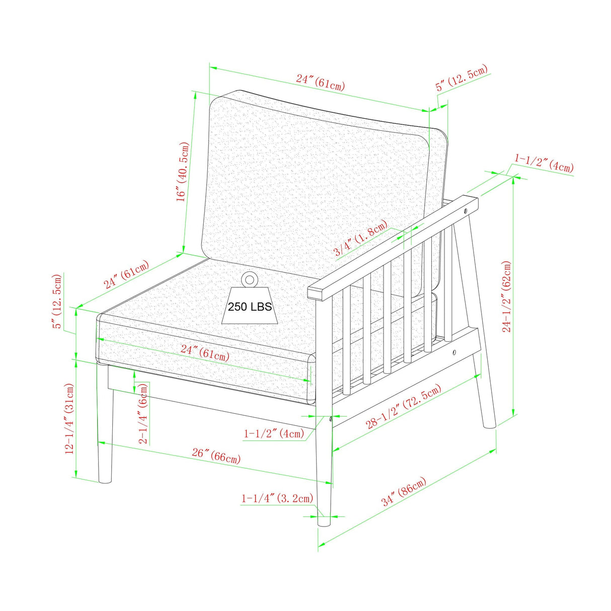 Circa Modern 6-Piece Spindle Solid Wood Outdoor Sectional and Coffee Table-Outdoor-Parc Decor