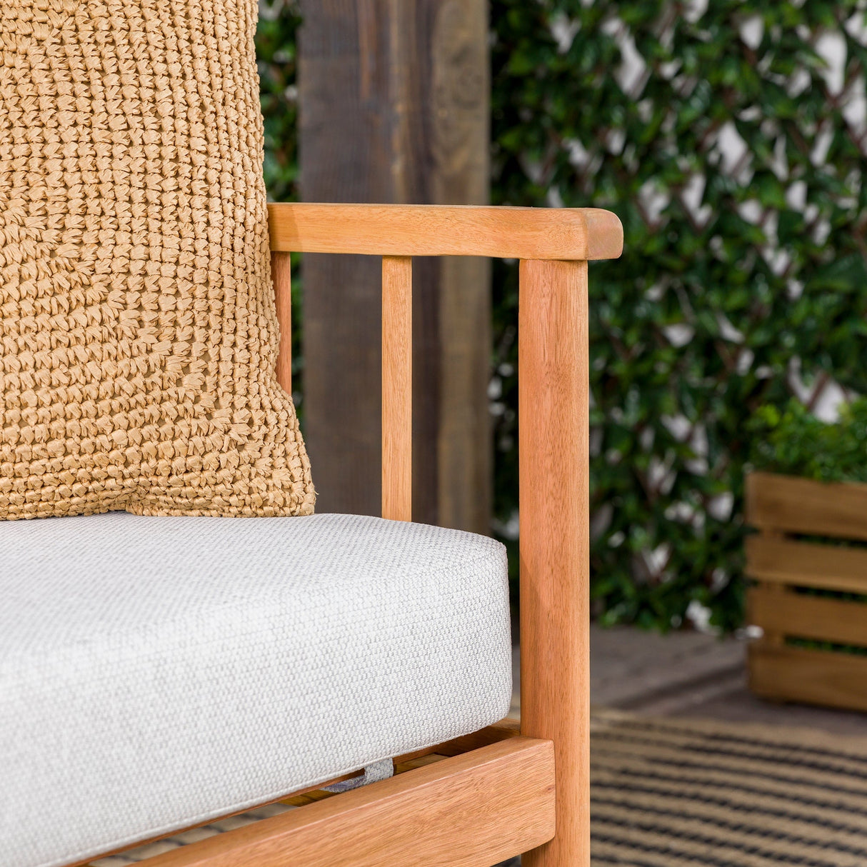 Circa Modern Solid Wood Spindle Patio Loveseat-Outdoor-Parc Decor