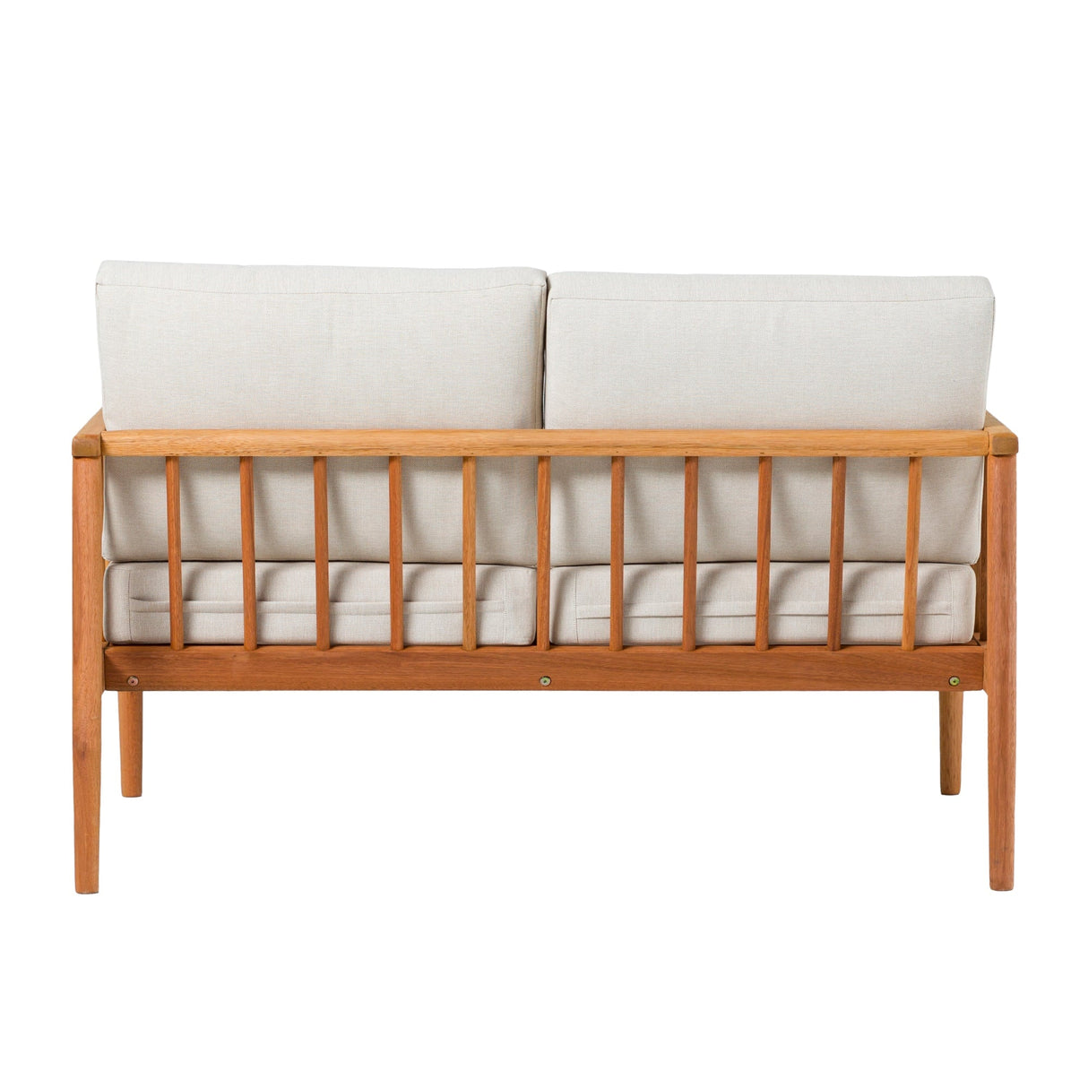Circa Modern Solid Wood Spindle Patio Loveseat-Outdoor-Parc Decor