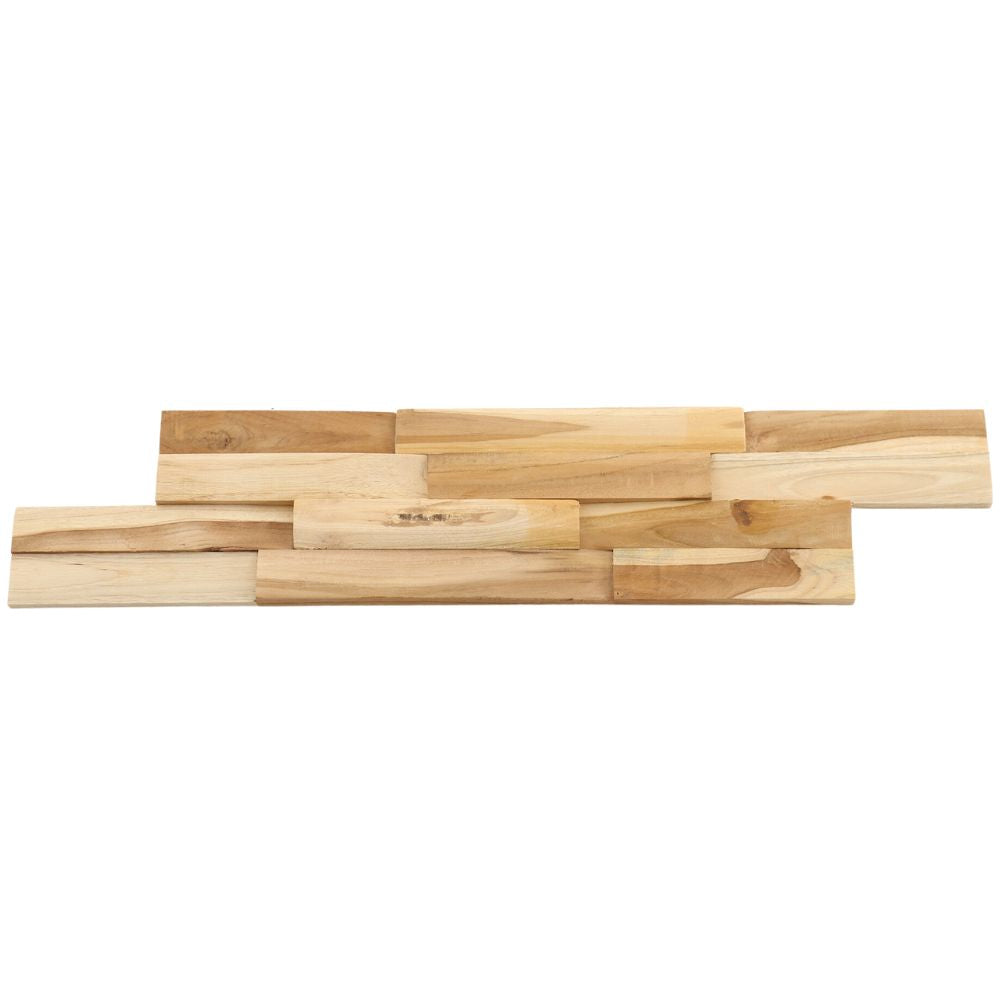 Clearwater Natural Teak 3D Wall Panels - (13 sq ft)