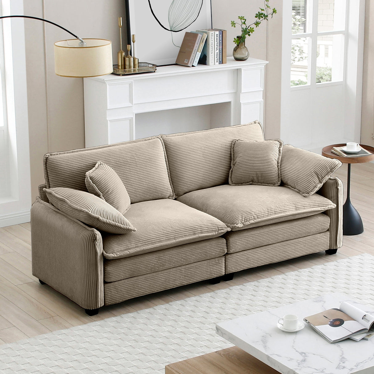 Cloud Deep Corduroy Loveseat Couch-sofa-Parc Decor