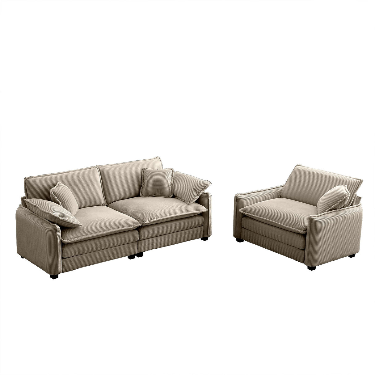 Cloud Deep Seat Loveseat Sofa Set-sofa-Parc Decor