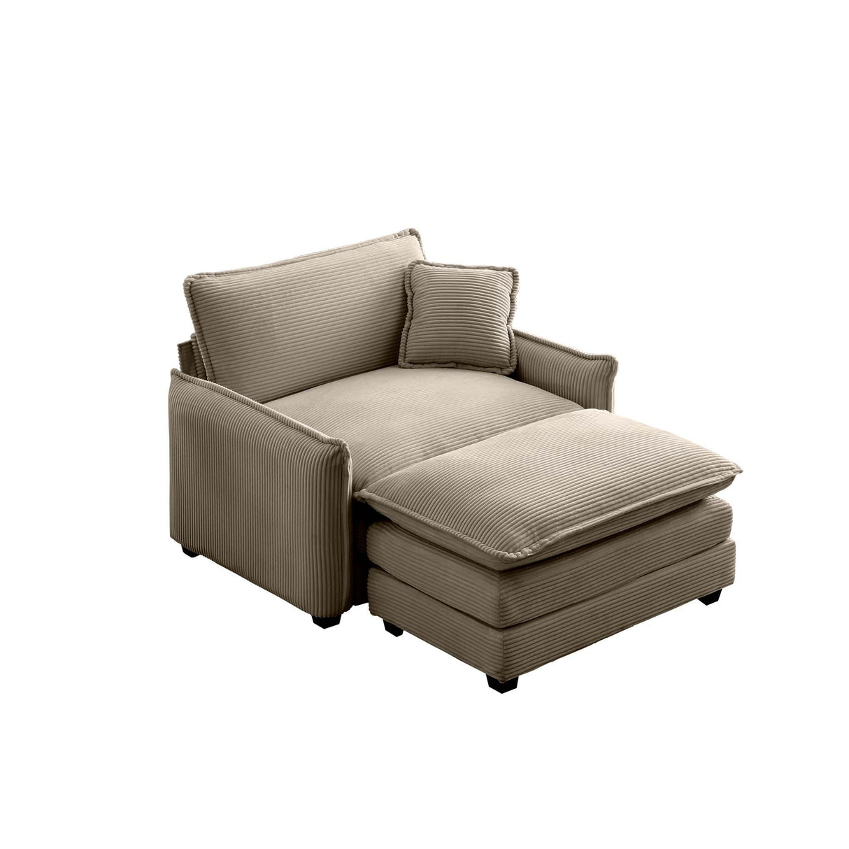 Cloud Deep Sofa Chair With Ottoman-sofa-Parc Decor