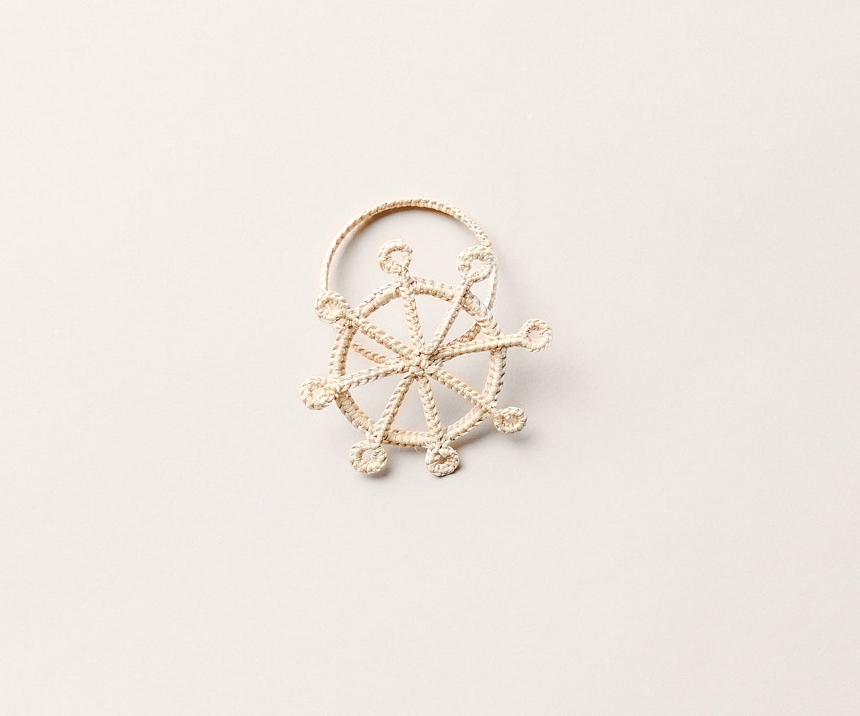 Coastal Ship Wheel Napkin Ring – 2.5” Handwoven Iraca Palm – Nautical Table Decor from Colombia-Napkins-Parc Decor