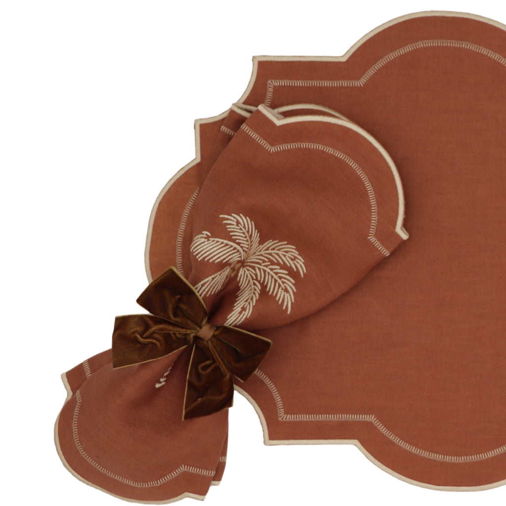 Cocoa Oasis Linen Placemats – Set of 4