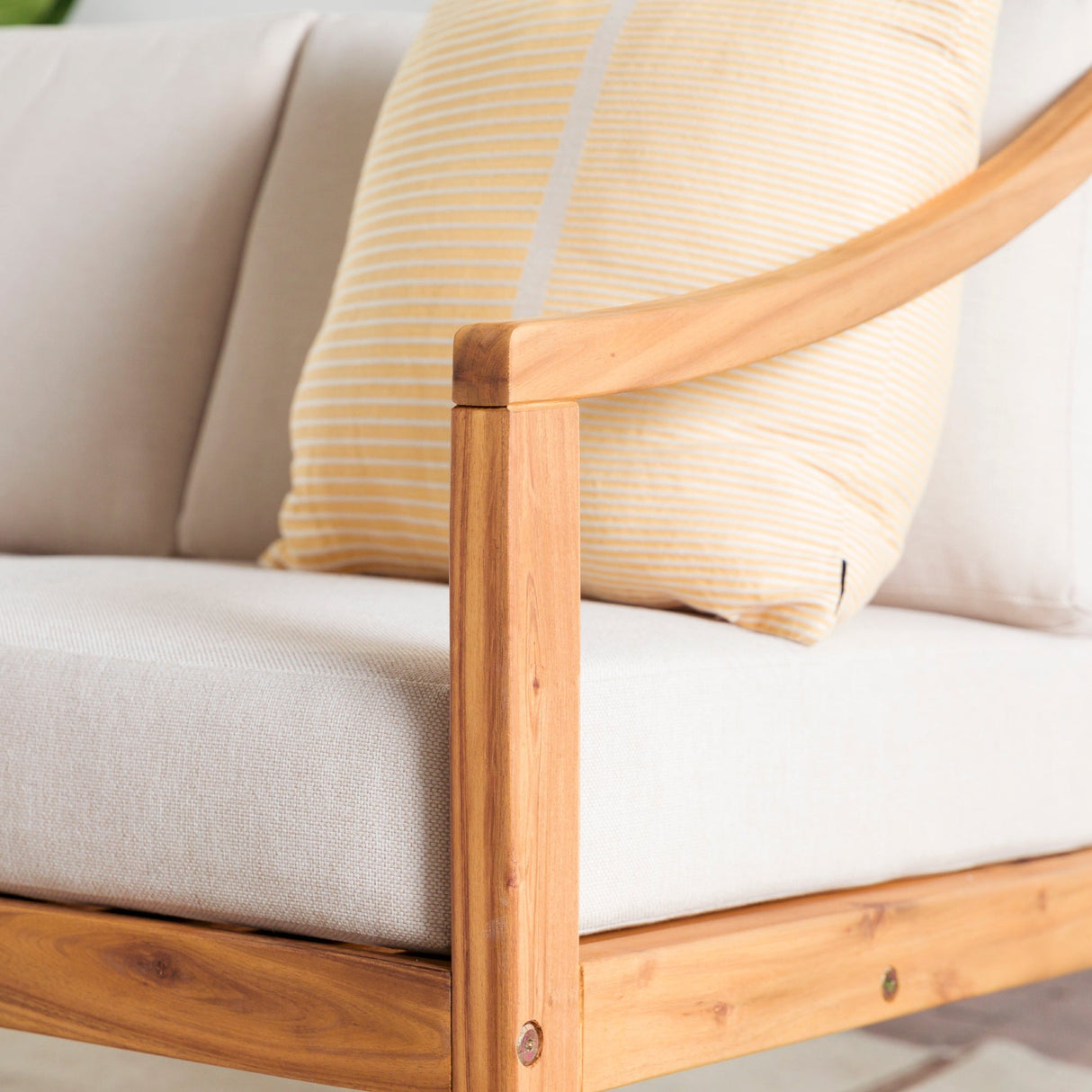 Cologne Modern Solid Wood Outdoor Loveseat-Outdoor-Parc Decor