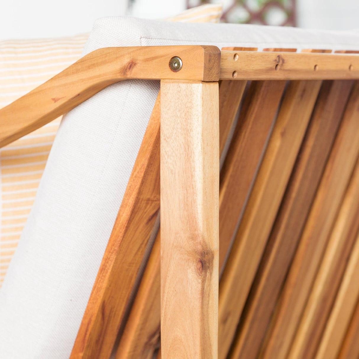 Cologne Modern Solid Wood Outdoor Loveseat-Outdoor-Parc Decor