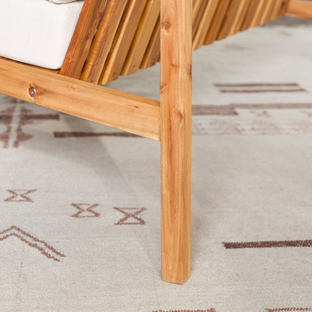 Cologne Modern Solid Wood Outdoor Loveseat-Outdoor-Parc Decor