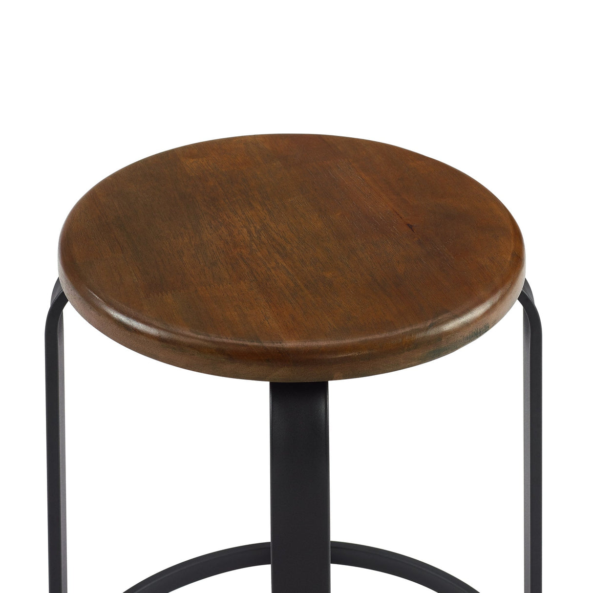 Colton 26" 2-Piece Metal and Wood Round Kitchen Bar Stool-Dining / Kitchen-Parc Decor