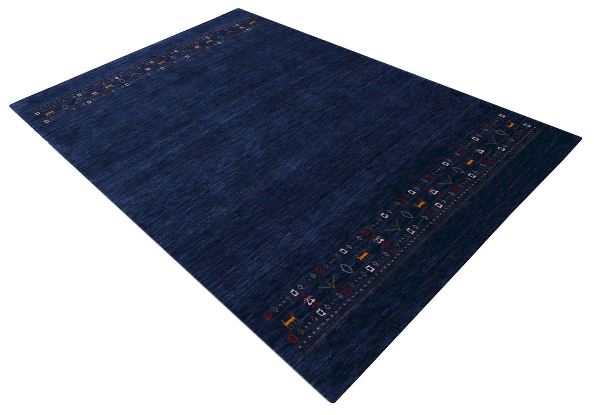 Contemporary Blue Design Hand Loomed Wool Area Rug