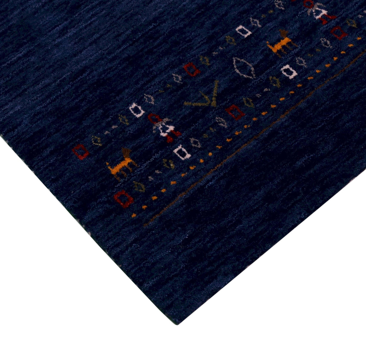 Contemporary Blue Design Hand Loomed Wool Area Rug