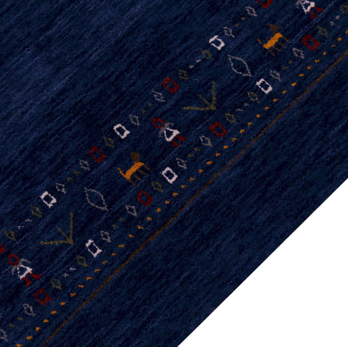 Contemporary Blue Design Hand Loomed Wool Area Rug
