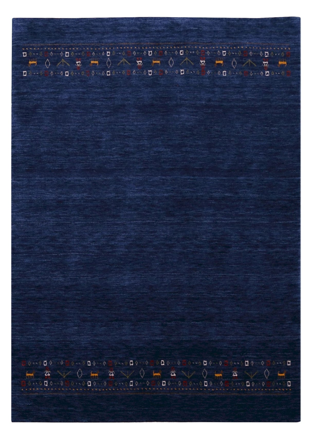 Contemporary Blue Design Hand Loomed Wool Area Rug