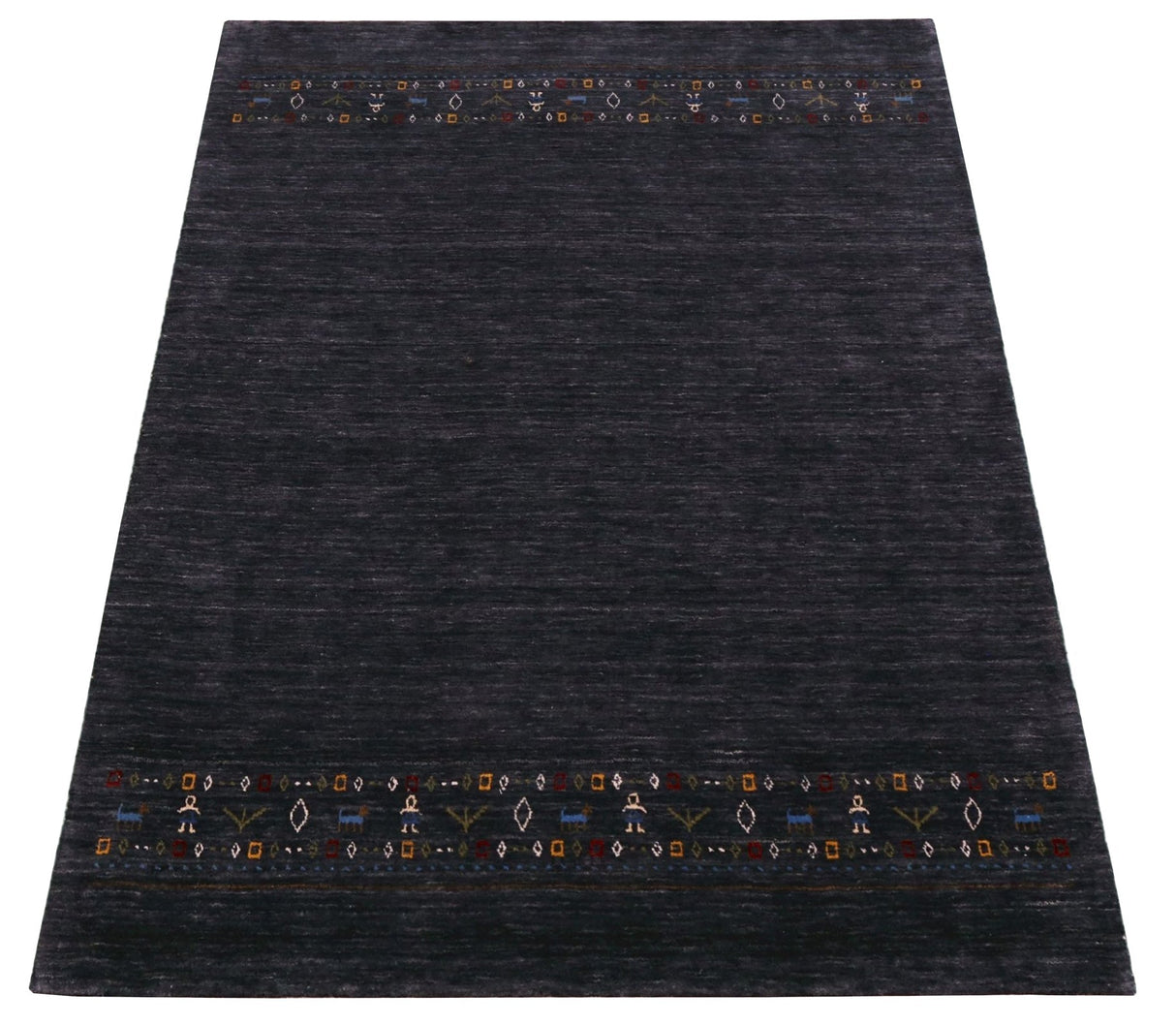 Contemporary Design Charcoal Hand Loomed Wool Area Rug