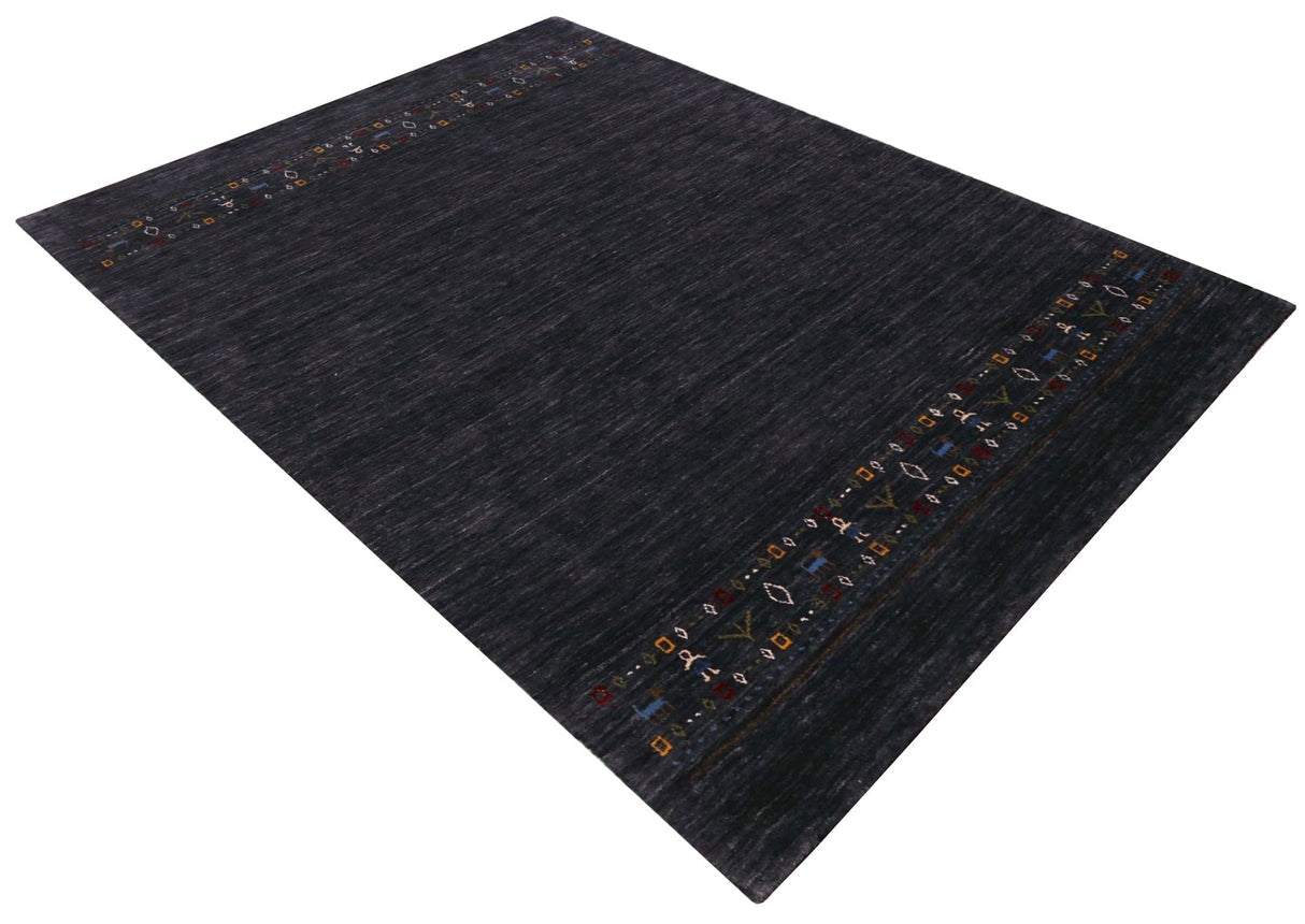 Contemporary Design Charcoal Hand Loomed Wool Area Rug