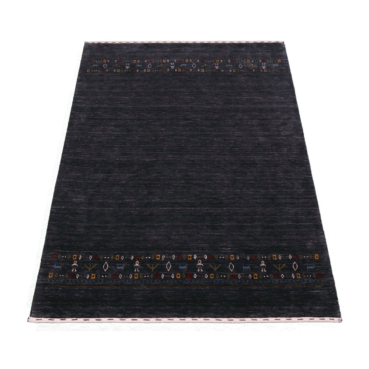 Contemporary Design Charcoal Hand Loomed Wool Area Rug